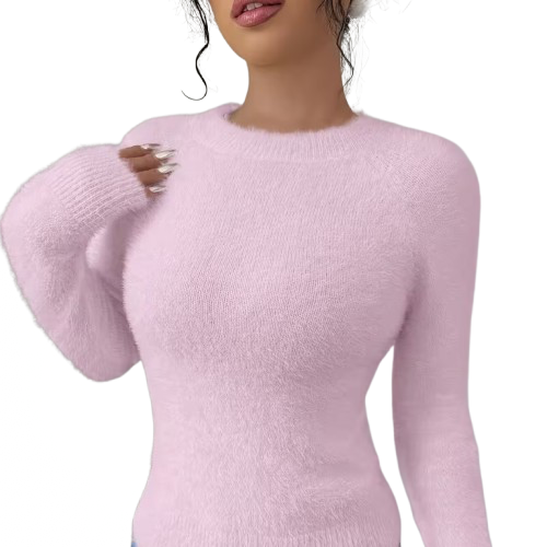 Pink Faux Fox Sweater