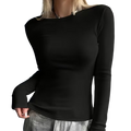 Women's Warm Slim-Fit Long Sleeve - Black