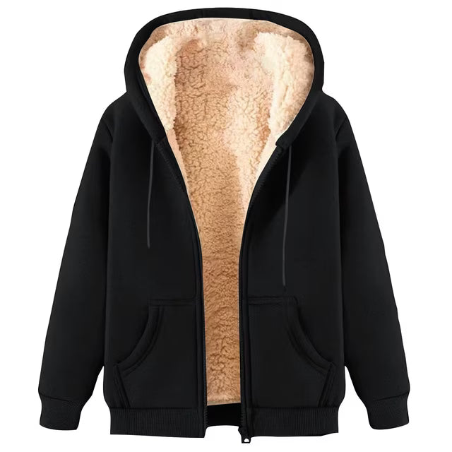 Unisex Warm Zipup Hoodie - Black
